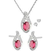 Limana Ohrring und Ketten Set alltagstaugliches Damen Schmuck-Set 925 Silber - Ohrringe mit Kette (inkl. Schmuckdose und Tasche), Geschenk Frau, Geburtstag, Weihnachten
