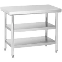 Royal Catering Arbeitstisch 100 x 60 cm Edelstahltisch 500 kg Edelstahl Zerlegetisch 3 Ebenen, verschiedene Größen