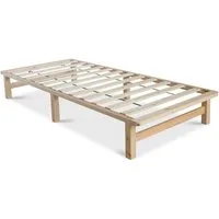 Homestyle4u Palettenbett Holzbett 90x200 120x200 100x200 140x200 Jugendbett Futonbett bodennah (Set, inklusive Lattenrost), 90x200, Braun, naturbelassen, Einzelbett, bodennah