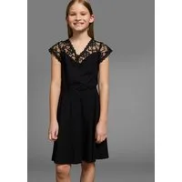 KIDSWORLD Jerseykleid Viskose-Kleid mit Spitze Schöne Spitzen-Ausschitt