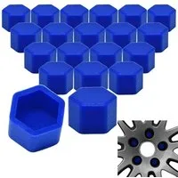RYHX Radkappe 20x Radschrauben Silikon Kappen Set Abdeckung SW21 21MM Dunkelblau