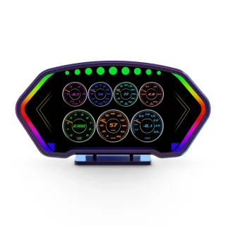6-inch LCD Screen P3 Car Head Up Display 36 Function OBD+GPS Dual System HUD Slope Meter Accelerometer Breathing Ambient