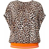 Emily Van Den Bergh Blusenshirt Leo-Print mit Neon Akzent