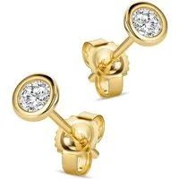 Miore Paar Ohrstecker Damen 9K (375) Gelbgold mit Diamanten 0,10 ct, 0,15 ct oder 0,25 ct, in 3 x 3mm, 4 x 4 mm oder 4,5 x 4,5 mm