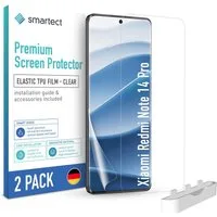 smartect Displayschutzfolie TPU Schutzfolie Klar für Xiaomi Redmi Note 14 Pro, Set, 2 Stück, Panzerfolie Bildschirm Displayfolie