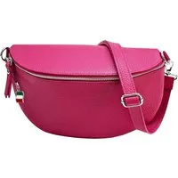 FLORENCE Gürteltasche Florence Echtleder Bauchtasche groß Damen (Gürteltasche), Damen Gürteltasche Leder, pink ca. 29cm x ca. 19cm