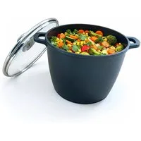 relaxdays Suppentopf mit Glasdeckel XXL, 6 Liter