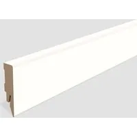 EGGER Sockelleiste L201 weiß, L: 240 cm, H: 5.8 cm, 1-St., 2,40m, neues kubisches Profil, passend zu Fußboden Murom Eiche natur