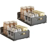 GarveeMore Küchenorganizer-Set Ausziehbarer Schrankorganisator Erweiterbare Küchenschubladen Robuster, (2-tlg)