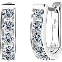 ROUGEMONT Paar Creolen Exklusive klassische Moissanit Creolen 925 Silber 18K Gold, Echtschmuck