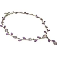 Mugello Collier Kette Fiori lila Glitzerkette festlich chic Trend Blumen