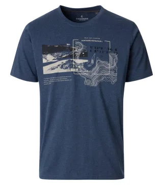 CASAMODA - T-Shirt mit Frontprint blau - Gr. - L