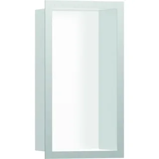 hansgrohe XtraStoris Wandnische 56096800 30x15x10cm, mit Designrahmen, mattweiß, Edelstahl optic