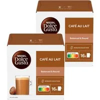 NESCAFE Kaffee, Nescafe Dolce Gusto Cafe Au Lait 2x16 Pods Kaffeegenuss 2er Pack