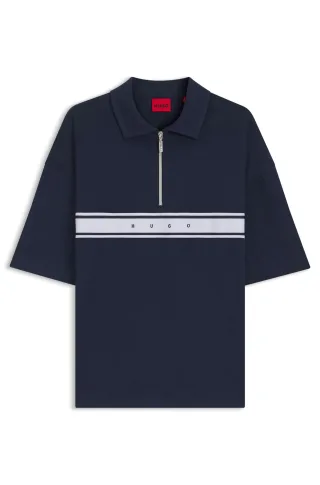 HUGO RED Menswear - NAUTIX ZIP POLO Dark Blue - Gr. - M