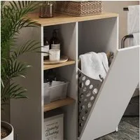 Vicco Wäscheschrank Viktor, Weiß/Artisan, 68 x 88.2 cm mit offenen Regalen und Wäsche... (1-St)