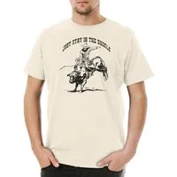 Urban Backwoods Print-Shirt Just Stay In The Saddle Herren T-Shirt Rodeo Cowboy Rider Cowgirl (1-tlg) Country Western Reiter Rodeoreiter