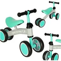 Ikonka Fahrrad-Laufrad TRIKE FIX TINY Laufrad 4-Rad höhenverstellbar pink oder mint (Kinderlaufrad-Set mit Lenker, Rädern und Montagematerial, Laufrad mit 4 Rädern, höhenverstellbar, ergonomischer Sitz), Vier Räder für hohe Kippsicherheit und verstel