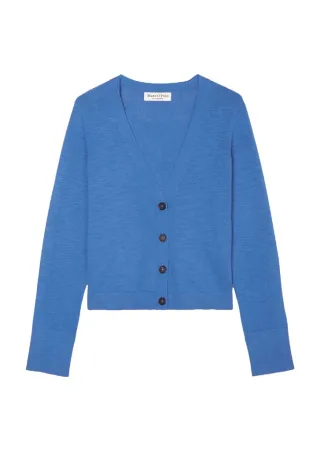 Marc OPolo Casual - Feinstrick-V-Neck-Cardigan blau - Gr. - XS