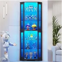 BROTTAR Eckvitrine mit Eckdesign, 6 Ebenen, LED-Beleuchtung, Glastüren, Bewegungssensor (1-St)