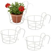 relaxdays Blumenkastenhalter Hängeblumentöpfe 4er Set