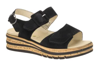 Waldl?ufer Damen Sandale K-ARLENE 677001 Schwarz Plateau Luftpolstersohle
