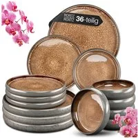 Moritz & Moritz Tafelservice SOLID Geschirr Set Beige (36-tlg), 12 Personen, Steinzeug, Kombigeschirr für 12 Personen