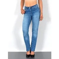 ESRA Straight-Jeans Stretch-Jeans Damen High Waist Jeans Straight Leg Hose Regular G3 Straight Fit Jeans Damen High Waist Gerade Schnitt Jeans bis Übergröße