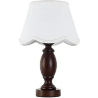 STANBOW Tischleuchte Klassische Tischlampe aus dunkler Eiche im antikem Stil, Holz, Elegant, LED wechselbar, Warmweiß, Dekorativer Schirm, Beistelltisch & Sideboards, E27, LED wechselbar