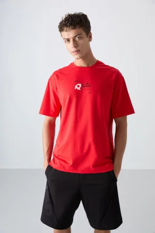 Übergroßes Logo-Print Rundhals-T-Shirt