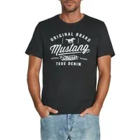 MUSTANG T-Shirt Herren Printshirt Regular Fit (1-tlg) Kurzarm Tee Shirt mit Rundhalsausschnitt aus 100% Baumwolle