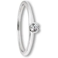 ONE ELEMENT Goldring Zirkonia Ring aus 333 Weißgold, Zartes Emblem – unaufdringlich und dennoch ausdrucksstark