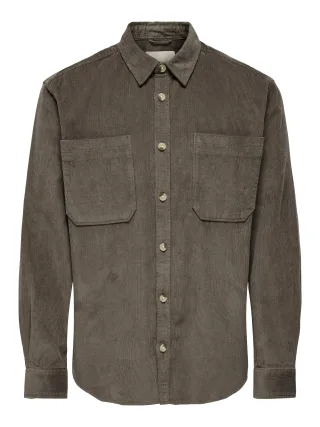 ONLY&SONS - ONSALP 2PKT WASHD CORD LS SHIRT NOOS - Gr. - M