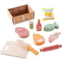 howa Spiellebensmittel Schlemmerbox, (11-tlg), Schneideset aus Holz für Kaufladen oder Kinderküche