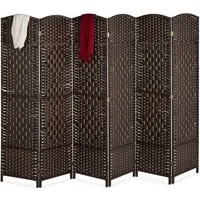 relaxdays Paravent Raumteiler 6 teilig, braun