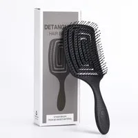 Montegoni Haarbürsten-Set Entwirrbürste Paddle Haarbürste für Nass & Trocken Haar Damen Herren, Einzelstück Paddle Bürste, Flexible Borsten, gebogenes Design, nass trocken geeignet