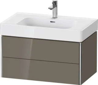 Duravit XSquare Waschtischunterbau wandhängend Flanell Grau Hochglanz 784x470x397 mm - XS43990898900 XS4399089890000