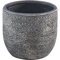 Kobolo Blumentopf Pflanztopf STONE groß Fiberglas mit Entwässerungsloch, Pflanzkorb (Einzelstück, 1 St., 1 Stück), Dm. 45 cm