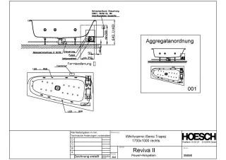 Hoesch Monolith Einbau Whirlwanne iSensi Trapez 1700x1000 rechts mit System Reviva II 3869E.010305001