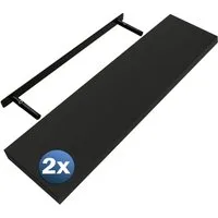 Casaria Wandregal, Schwarz Hängeregal mit Halterung 15kg Tragkraft Küche Matt 90cm