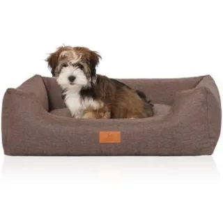 Knuffelwuff Hundebett Lotte aus Velours mit feinem Handwebcharakter