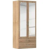rauch Kleiderschrank Schrank Garderobe Ankleide GAMMA Breiten 91/136/181/226/271/315/360 cm (in 3 Ausstattungen BASIC/CLASSIC/PREMIUM (inkl. SOFT-CLOSE-Funktion) verschiedene Griff-Varianten, mit Spiegel TOPSELLER MADE IN GERMANY