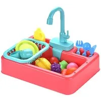 CLTYQ Spielküche Küchenspüle Spielzeug Set - Spüle mit Wasserfunktion, Kunststoff ‎Kunststoff, mulation Geschirrspüler Arbeitsarmatur & Abfluss Geschenke