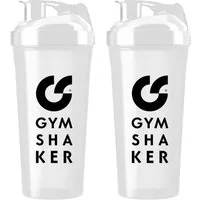 GYMSHAKER Protein Shaker 2er Pack Trinkflasche für Fitness, Sport, Bodybuilding & Muskelaufbau, (Spar-Set, 2-tlg., Premium Protein Shaker), Auslaufsicher, Spülmaschinengeeignet, BPA-frei