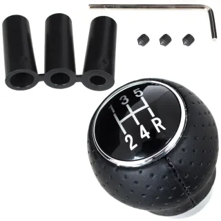 Universal 5-Gang Schaltknauf (R-Gang unten Rechts) Adapter Gewindestange M8 M10 M12 für VW Audi Fiat Honda Hyundai Kia Mazda Nissan Seat Subaru Suzuki Toyota