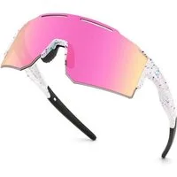 LuxusKollektion Fahrradbrille Fahrradbrille UV400 Wechselglas Herren Damen Radfahren Uv-rosa-1 Linse