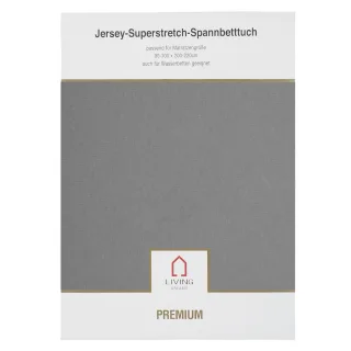 LIVING DREAMS - Jers.Elasthan-Spannbet.PREMIUM grau 801 - Gr. - 100