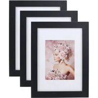 IDEAL TREND Bilderrahmen 3er Pack Holz Bilderrahmen Foto Plexi Rahmen Acryl Collage Wanddeko Po, für 1 Bilder (3 St), bruchsicheres Kunststoffglas