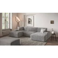 TRENDMANUFAKTUR Hocker Wien, XXL Polsterhocker, passende Ergänzung zur Serie, in trendigem Cordstoff, großzüge Breite von 112 cm