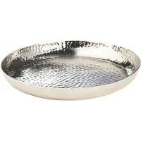Kobolo Tablett Tablett Dekoschale silber gehämmert 34cm, Aluminium